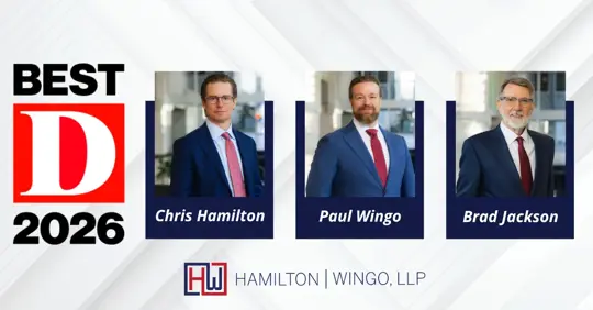 Three Experienced Attorneys from Hamilton Wingo Named Among Best Lawyers in Dallas